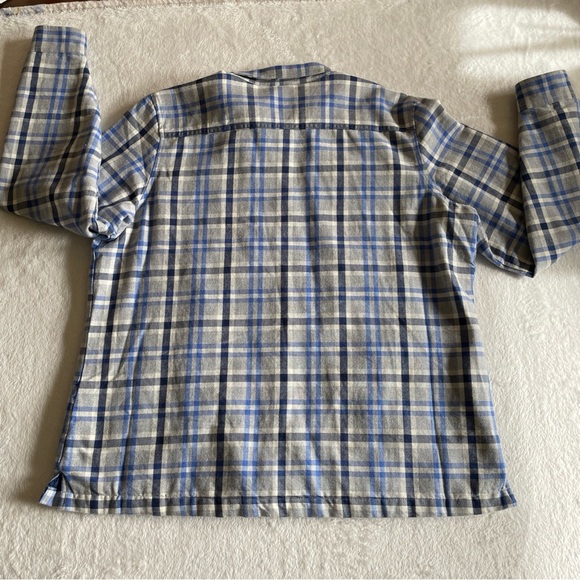 L.L. BEAN Women’s Blue Plaid Cotton Shirt Size XL Long Sleeve Quilted - Picture 9 of 14